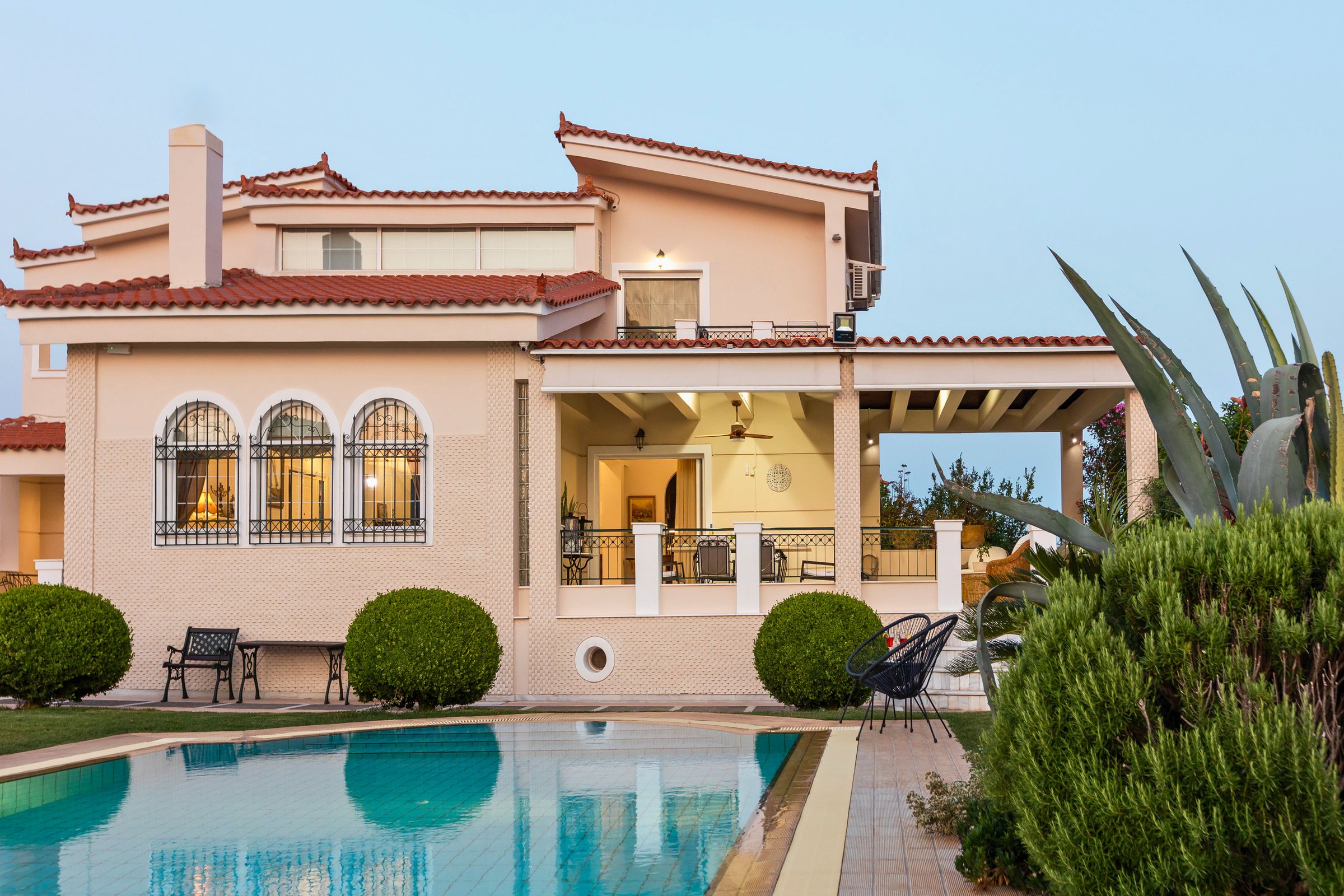 Renko Royal Villa private grounds and exterior, Athens Riviera